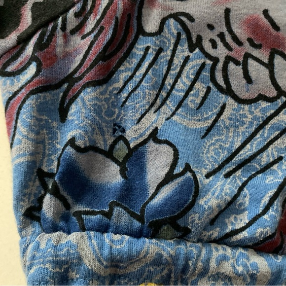 ED HARDY Y2K Vintage V Neck T Shirt Cover Up Tunic Drawstring Beach/Swim Size S - Picture 8 of 9